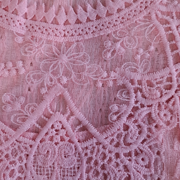 Tops - New Lace Top, Sh.sleeve, Pink